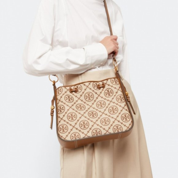 🔥NeW! Tory Burch T Monogram Jacquard Bell Bag - Picture 9 of 17